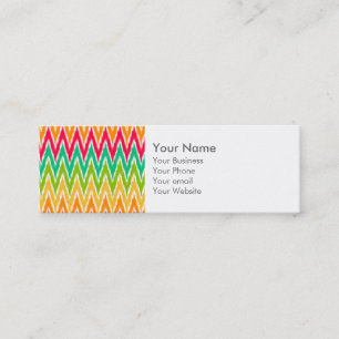 オレンジティール（緑がかった色）イカットシェブロンジグザグストライ スキニー名刺