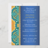 オレンジティール(緑がかった色)サテンスパークルブライダルシャワー招待状 招待状 (裏面)