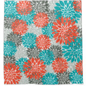 オレンジティール（緑がかった色） シャワーカーテン (正面)