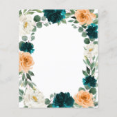 オレンジティール（緑がかった色）ターコイズブルーボー結婚ホのメニューカード (裏面)