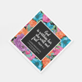 オレンジティール(緑がかった色)フローラクリスチャン卒業クラス スタンダードランチョンナプキン (角)