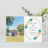 オレンジティール（緑がかった色）フローラジオメト結婚リ セーブザデート (スタンド正面)