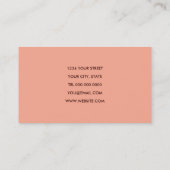 オレンジティール(緑がかった色)ブラウンドットビジネスカード 名刺 (裏面)