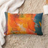 オレンジティール（緑がかった色）ブルーパープル装飾用クッション ランバークッション (ブランケット)