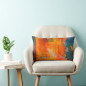 オレンジティール（緑がかった色）ブルーパープル装飾用クッション ランバークッション (椅子)