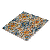 オレンジティール(緑がかった色)ポルトガルのタイル時代を超えた美しい タイル (側面)