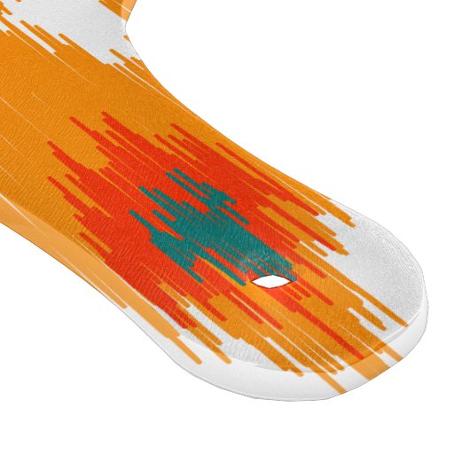 オレンジティール（緑がかった色）抽象芸術部族イカットダイヤモンドパターン カッティングボード (角)