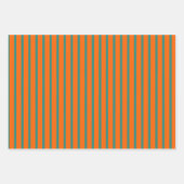 オレンジティール（緑がかった色）水カラー水玉模様ストライプ ラッピングペーパーシート (正面3)