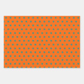 オレンジティール（緑がかった色）水カラー水玉模様ストライプ ラッピングペーパーシート (正面2)