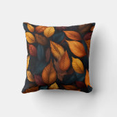 オレンジティール（緑がかった色）秋紅葉 クッション (裏面)