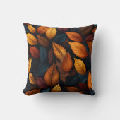 オレンジティール（緑がかった色）秋紅葉 クッション (正面)