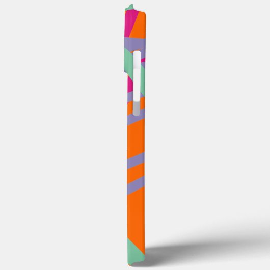 オレンジティール(緑がかった色)紫ピンクラインスクライブラスアートおもしろい Case-Mate iPhoneケース (裏面 / 左)