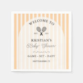 オレンジテニ名門私立校風のスカントリークラブベビーシャワー スタンダードカクテルナプキン (正面)