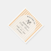 オレンジテニ名門私立校風のスカントリークラブベビーシャワー スタンダードカクテルナプキン (角)