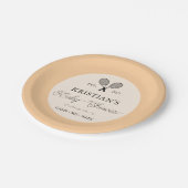 オレンジテニ名門私立校風のステーマシックなベビーシャワー ペーパープレート (アングル)