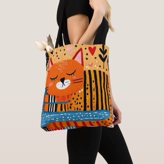 オレンジテビーキャット トートバッグ (クローズアップ)