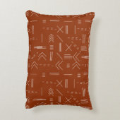 オレンジテラコッタゴージャス幾何学模様 アクセントクッション (裏面(縦))