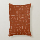 オレンジテラコッタゴージャス幾何学模様 アクセントクッション (正面(垂直))