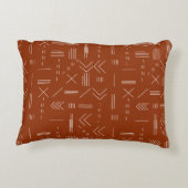 オレンジテラコッタゴージャス幾何学模様 アクセントクッション (裏面)