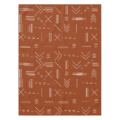 オレンジテラコッタゴージャス幾何学模様 テーブルクロス (正面)