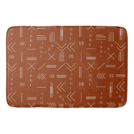 オレンジテラコッタゴージャス幾何学模様 バスマット