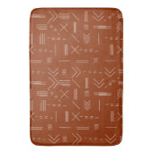 オレンジテラコッタゴージャス幾何学模様 バスマット (正面縦)