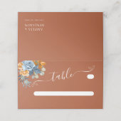 オレンジテラコッタネイビ素朴ーブルーラスト結婚ズ プレイスカード (外部開封)