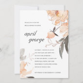 オレンジテラコッタフローラブライダルシャワー招待状 サンキューカード (正面)