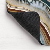 オレンジテラコッタホワイトブラックブルーアゲートゲード マウスパッド (コーナー)