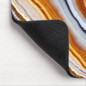 オレンジテラコッタホワイトブラックブルーアゲートゲード マウスパッド (コーナー)