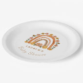 オレンジテラコッタボヘミアン |レインボーベビーシャワー ペーパープレート (アングル)