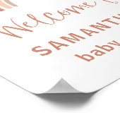 オレンジテラコッタボホレインボーベビーシャワーウェルカム ポスター (角)