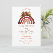 オレンジテラコッタボホレインボーベビーシャワー 招待状 (スタンド正面)