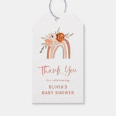 オレンジテラコッタボホ |レインボーベビーシャワー ギフトタグ (正面)