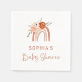 オレンジテラコッタボホ |レインボーベビーシャワー スタンダードカクテルナプキン (正面)