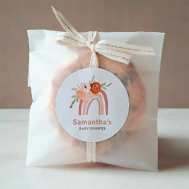 オレンジテラコッタボホ |レインボーベビーシャワー ラウンドシール