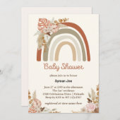オレンジテラコッタボホ |レインボーベビーシャワー 招待状 (正面/裏面)