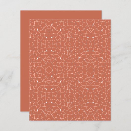 オレンジテラコッタモザイクスクラップブック紙シート (正面/裏面)