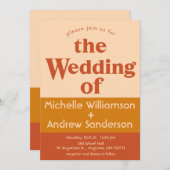 オレンジテラコッタモダンレトロ5x7 招待状 (正面/裏面)