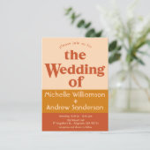 オレンジテラコッタモダンレトロA6 招待状 (スタンド正面)