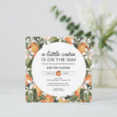 オレンジテーマリトルかわいこちゃんベビーシャワースクエア 招待状 (スタンド正面)