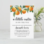 オレンジテーマリトルかわいこちゃんベビーシャワー招待状 招待状 (スタンド正面)