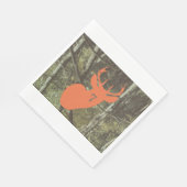 オレンジディアヘッド迷彩柄狩り誕生日ナプキンス スタンダードランチョンナプキン (角)