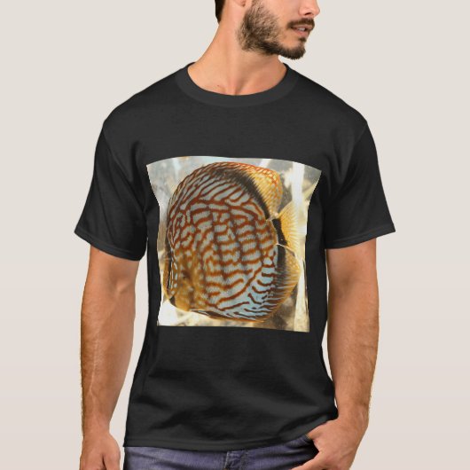 オレンジディスカスフィッシュプリント Tシャツ (正面)