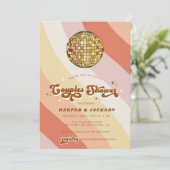 オレンジディスコレトロ70sカップルシャワー 招待状 (スタンド正面)