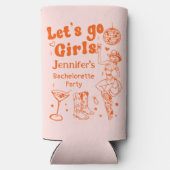 オレンジディスコロデオ女性のカーボーイクールバチェロレッテ スリム缶クーラー (裏面)