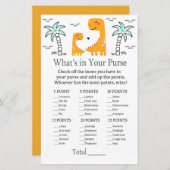 オレンジディノハンドバッグゲームのベビーシャワーの中に何がある (正面/裏面)