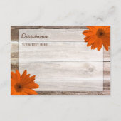 オレンジデイジーの納屋の木製の結婚式の調節カード エンクロージャーカード (裏面)