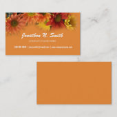 オレンジデイジーの花エレガントの名刺。 名刺 (正面/裏面)