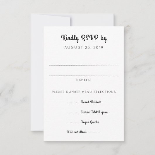 オレンジデイジーアートRSVP With Entrees Enclosure 出欠カード (正面)